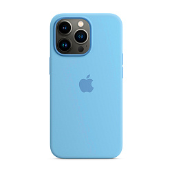 Клип-кейс (накладка) Silicone Case для Apple iPhone 13 Pro силикон, ярко-голубой