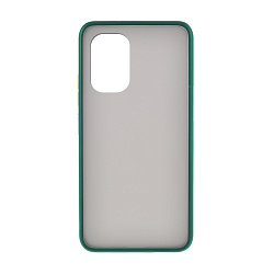 Клип-кейс (накладка) Shell для Xiaomi Poco F3 пластик, затемнённый с тёмно-зелёной рамкой
