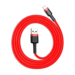 Дата-кабель Baseus Cafule Lightning 1 м, красный с красным