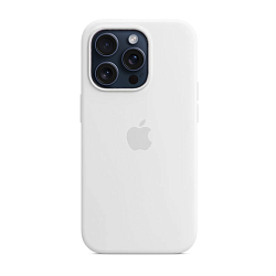 Клип-кейс (накладка) Silicone Case для Apple iPhone 15 Pro силикон, белый