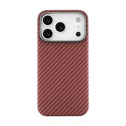 Клип-кейс (накладка) uBear Supreme Case для Apple iPhone 17 Pro Max кевлар (арамид), алюминий, оранжевый (полоска)