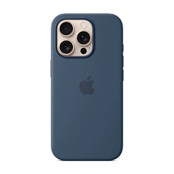 Клип-кейс (накладка) Silicone Case MagSafe для Apple iPhone 16 Pro силикон, "джинсовая ткань"