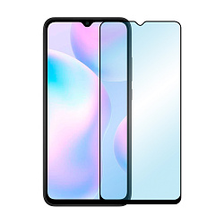 Защитное стекло 3D Premium для Xiaomi Redmi 9a / 9c / 10a / A1+ / A2 / A2+, черная рамка