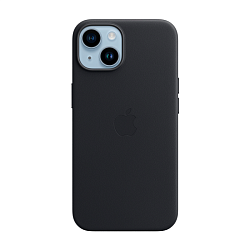 Клип-кейс (накладка) Leather Case MagSafe для Apple iPhone 14 кожа, чёрный
