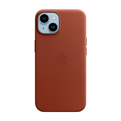 Клип-кейс (накладка)  Leather Case MagSafe для Apple iPhone 14 (Уценка) коричневый
