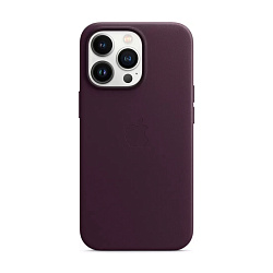 Клип-кейс (накладка) Apple Leather Case MagSafe для Apple iPhone 13 (Уценка) Dark Cherry