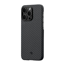 Клип-кейс (накладка) Pitaka MagEZ Case 3 для Apple iPhone 14 Pro кевлар (арамид), чёрно-серый (полоска)