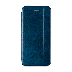 Чехол-книжка Premium для Xiaomi Mi Note 10 / Mi Note 10 Pro искусственная кожа, тёмно-синий со строчкой