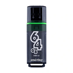 USB-флешка SmartBuy Glossy 64 ГБ (USB 3.0) тёмно-серый