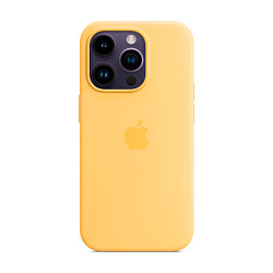 Клип-кейс (накладка) Silicone Case MagSafe для Apple iPhone 14 Pro силикон, жёлтый