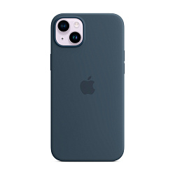 Клип-кейс (накладка) Silicone Case MagSafe для Apple iPhone 14 Plus силикон, тёмно-синий