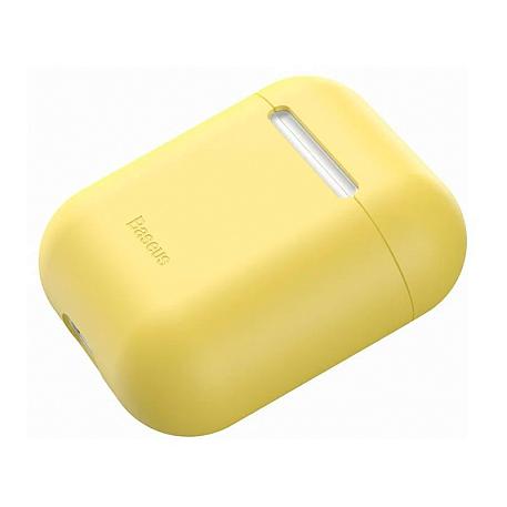 Кобура Baseus Ultrathin Series для Apple AirPods 2018 / 2019 силикон, жёлтый - 3