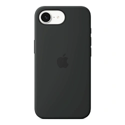 Клип-кейс (накладка) Silicone Case MagSafe для Apple iPhone 16e / 17e силикон, чёрный