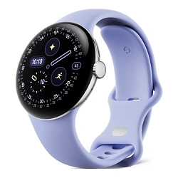 Умные часы Google Pixel Watch 4 41mm (Wi-Fi) серебристый (фиолетовый ремешок)