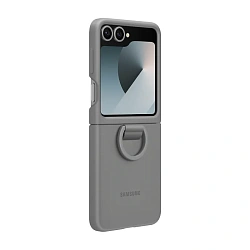 Клип-кейс (накладка) Samsung Silicone Case with Ring для Samsung Galaxy Z Flip 6 / 7 FE силикон, серый