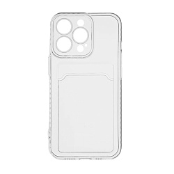 Клип-кейс (накладка) с визитницей для Apple iPhone 14 Pro силикон, прозрачный