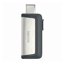 USB-флешка SanDisk Ultra Dual Drive USB-Type-C 64 ГБ (USB 3.1 Gen 1) чёрно-серебристый