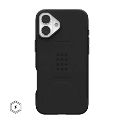 Клип-кейс (накладка) UAG Civilian Magsafe для Apple iPhone 16 Plus поликарбонат, чёрный