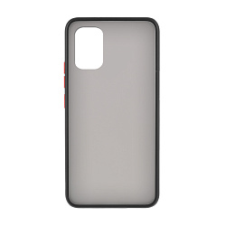 Клип-кейс (накладка) Shell для Samsung Galaxy A02s пластик, затемнённый с чёрной рамкой