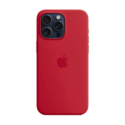 Клип-кейс (накладка) Silicone Case MagSafe для Apple iPhone 15 Pro Max силикон, красный
