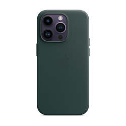 Клип-кейс (накладка) Apple Leather Case MagSafe для Apple iPhone 14 Pro (Уценка) Forest Green