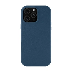 Клип-кейс (накладка) uBear Capital Leather Case для Apple iPhone 16 Pro кожа, тёмно-синий