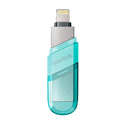 USB-флешка SanDisk iXpand Drive Flip for iPhone and iPad 128 ГБ (USB 3.1 (Lightning)) прозрачно-голубой