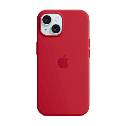 Клип-кейс (накладка) Silicone Case MagSafe для Apple iPhone 15 Plus силикон, красный