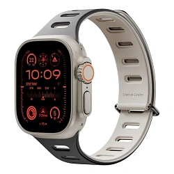 Ремешок Native Union Active Band для Apple Watch 44 / 45 / 46 / 49mm силикон чёрный, серый