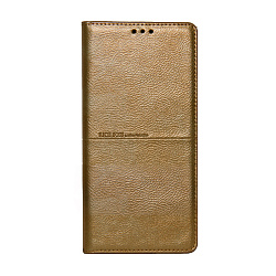 Чехол-книжка Premium Rich Boss для Samsung Galaxy A12 / M12 искусственная кожа, золотой