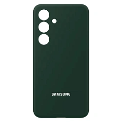 Клип-кейс (накладка) Silicone cover закрытый для Samsung Galaxy A35 силикон, тёмно-зелёный