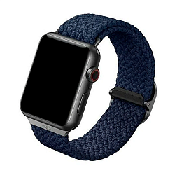 Плетёный монобраслет UNIQ Aspen для Apple Watch 38 / 40 / 41 / 42mm нейлон тёмно-синий