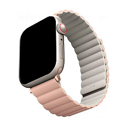 Магнитный браслет UNIQ Revix для Apple Watch 38 / 40 / 41 / 42mm силикон розово-бежевый