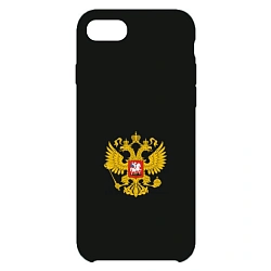 Клип-кейс (накладка) для Apple iPhone 7 / 8 / SE 2020 / 2022 пластик, чёрный с гербом
