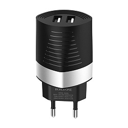 Сетевое зарядное устройство Borofone BA26A Dual U 12 Вт чёрный