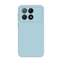 Клип-кейс (накладка) Silicone cover закрытый для Xiaomi Poco F6 Pro силикон, голубой