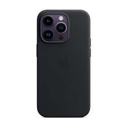 Клип-кейс (накладка) Leather Case MagSafe для Apple iPhone 14 Pro кожа, чёрный