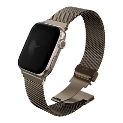 Миланский сетчатый браслет UNIQ Dante Pro для Apple Watch 38 / 40 / 41 / 42mm сталь золотой