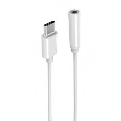 Аудиокабель MH222 (Type-C to 3.5mm mini jack) 1 м, белый