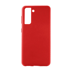 Клип-кейс (накладка) Silicone cover (без лого) для Samsung Galaxy S21 силикон, красный