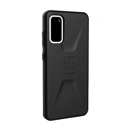 Клип-кейс (накладка) UAG Civilian для Samsung Galaxy S20 поликарбонат, чёрный - 2