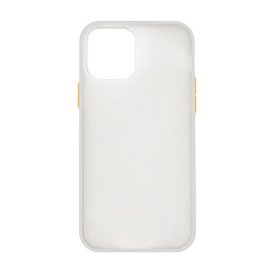 Клип-кейс (накладка) Shell для Apple iPhone 12 / 12 Pro пластик, прозрачный с белой рамкой