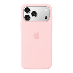 Клип-кейс (накладка) Silicone Case MagSafe для Apple iPhone 17 Pro Max силикон, розовый